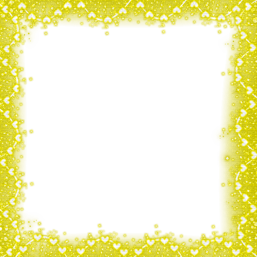 Hearts.Sparkles.Frame.Yellow - δωρεάν png