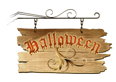 Kaz_Creations Halloween Deco Sign - ilmainen png