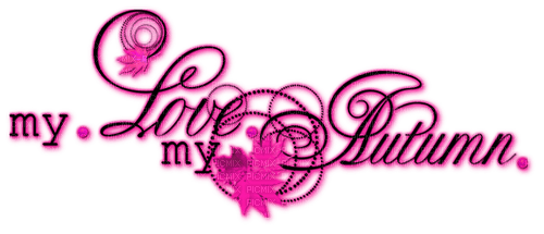 My Love,My Autumn.Text.Pink - фрее пнг