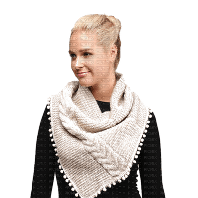 woman with scarf bp - 免费PNG