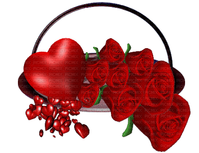 розы,сердце - Gratis geanimeerde GIF