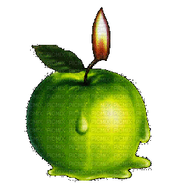 apple as candle gif, apple , gif - Free animated GIF - PicMix