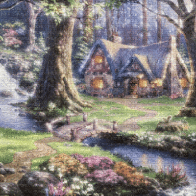 Snow White Cottage - GIF animé gratuit