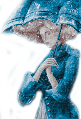 Y.A.M._Autumn vintage woman umbrella - PNG gratuit
