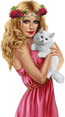 Woman. Cat. Leila - png gratis