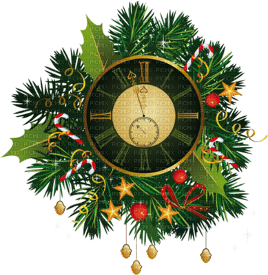 christmas clock - PNG gratuit