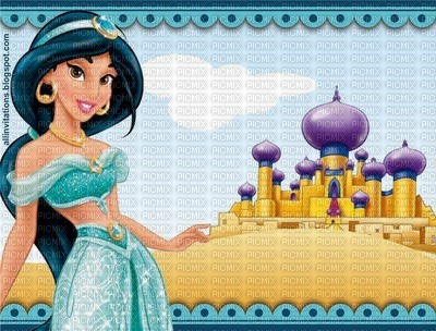 image encre château bon anniversaire paysage  aladin princesse Jasmin Disney color effet  edited by me - png gratuito