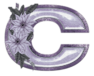 Kaz_Creations Alphabets Christmas Purple  Letter C - ücretsiz png