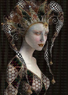 image encre couleur texture bouffon femme visage edited by me - Free PNG
