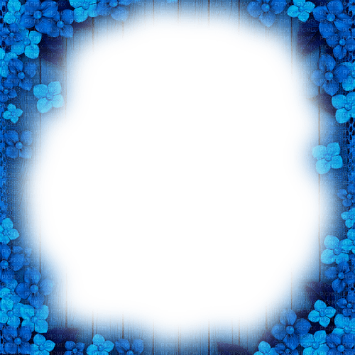 Blue Flowers Frame - By KittyKatLuv65 - darmowe png