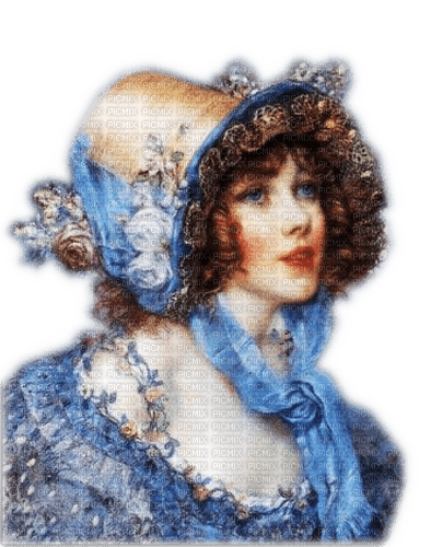 Rena blue blau Vintage Frau Woman Girl - ingyenes png