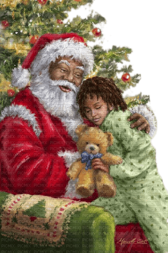 Santa, Child, Teddy, Vintage - png ฟรี