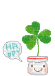happy clover - Бесплатный анимированный гифка