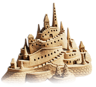 soave deco summer beach sand castle brown - Free PNG