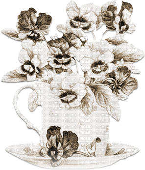 soave deco flowers spring vintage cup vase - ücretsiz png