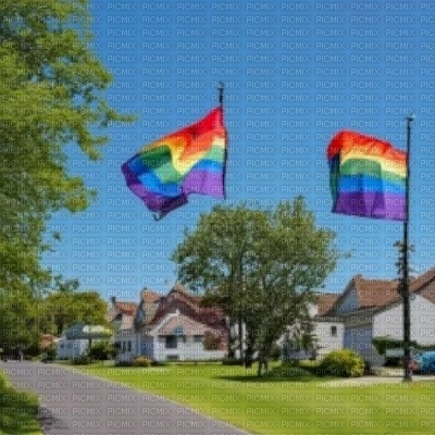 Gay Pride Flags in a Neighbourhood - nemokama png