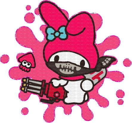 My Melody Sanrio Splatoon Kawaii Cute Neon Pink Squid Picmix