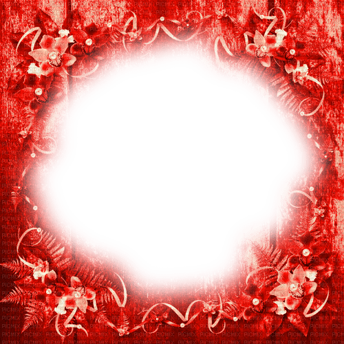 Flowers.Frame.Red - By KittyKatLuv65 - ilmainen png