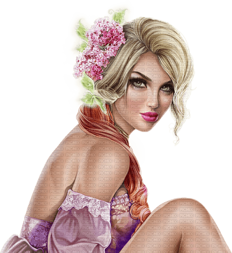 Woman with lilac. Leila - ücretsiz png
