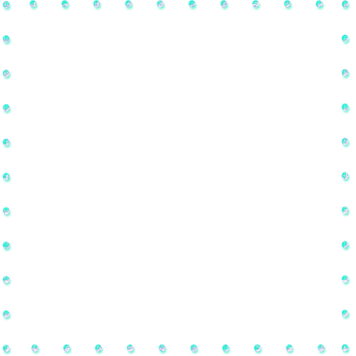 Teal Glitter Beads Frame - Free PNG