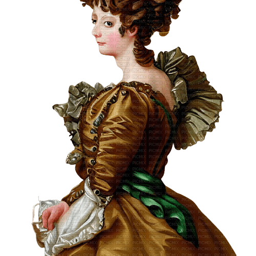 kikkapink woman vintage baroque green brown - zadarmo png
