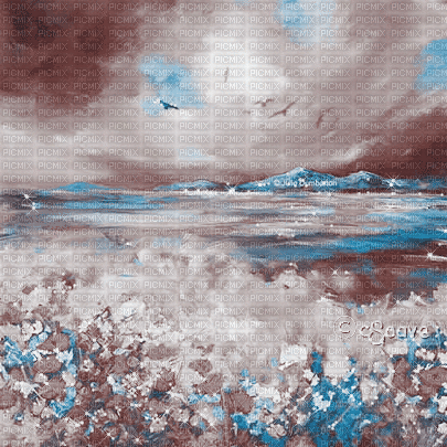 soave background animated painting  blue brown - 免费动画 GIF