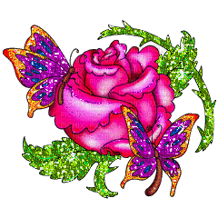 rose+butterflies - GIF animado gratis