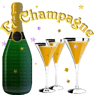 Champagne, Sekt - GIF animado gratis