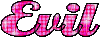 Evil pink glitter text - Gratis animerad GIF