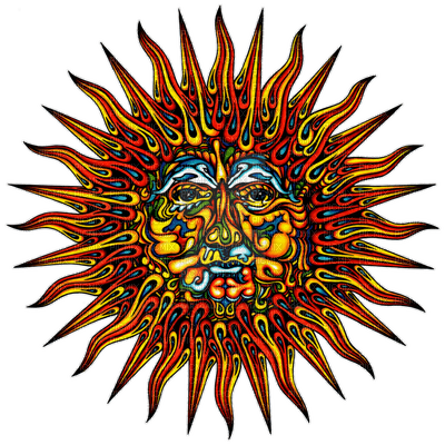 psychedelic sun - ücretsiz png