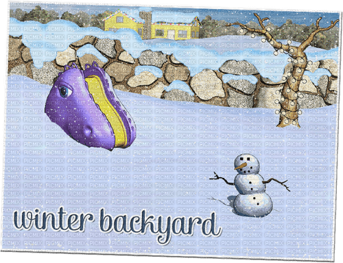 Babyz Winter Backyard Photo - PNG gratuit