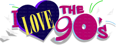 Kaz_Creations Logo I Love The 90's - ilmainen png