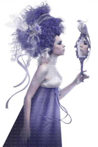 fantasy woman mirror purple - png grátis