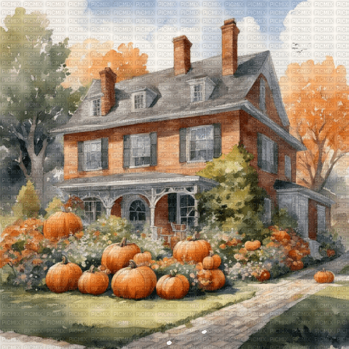 Background - Autumn - Watercolor - png ฟรี