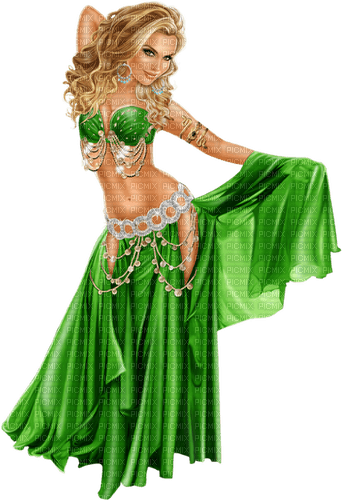 Green belly dancer - Free PNG