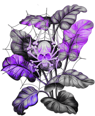 soave deco gothic halloween leaves branch skull - kostenlos png