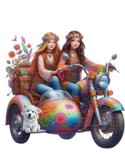 loly33 femme hippy - png gratuito