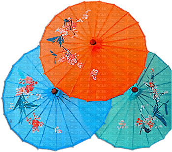 soave deco oriental umbrella blue orange - gratis png