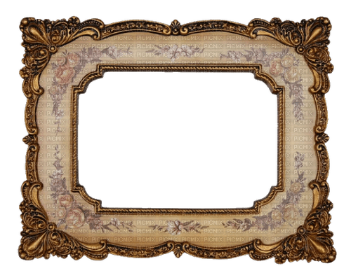 Vintage Frame Ornament rectangle brown-gold - 無料png