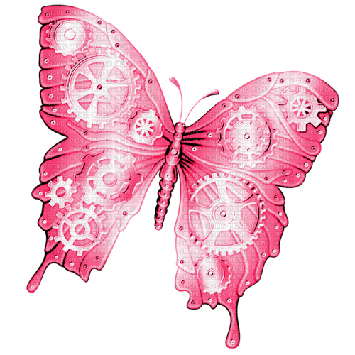 Steampunk.Butterfly.Pink - nemokama png