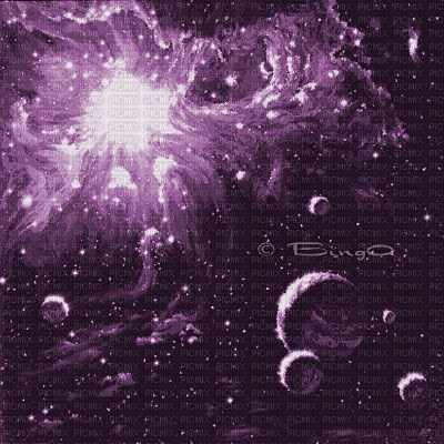 Y.A.M._Fantasy Space background purple - GIF เคลื่อนไหวฟรี