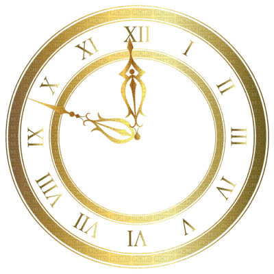 Kaz_Creations Deco  Gold Clock - PNG gratuit