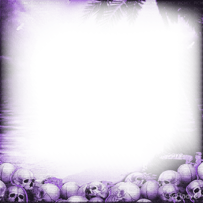 soave frame gothic skull purple - png gratis