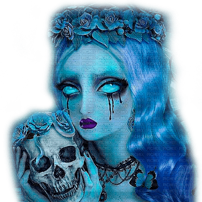 Y.A.M._Gothic woman skull - ücretsiz png