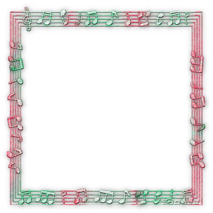 soave frame music note deco border pink green - Free PNG
