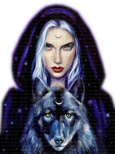 Rena Fantasy purple Woman Frau Wolf - gratis png