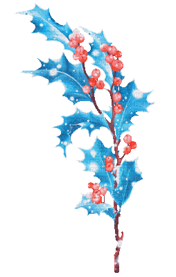 soave deco christmas winter animated branch holly - Бесплатный анимированный гифка