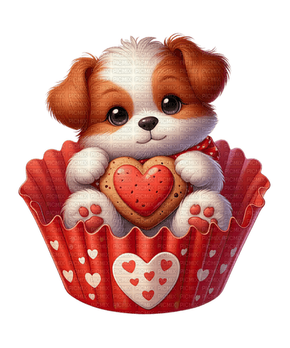 Valentine's Day. Love. Cake.  Dog. Leila - zdarma png
