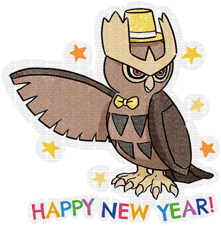 happy new year Noctowl - nemokama png