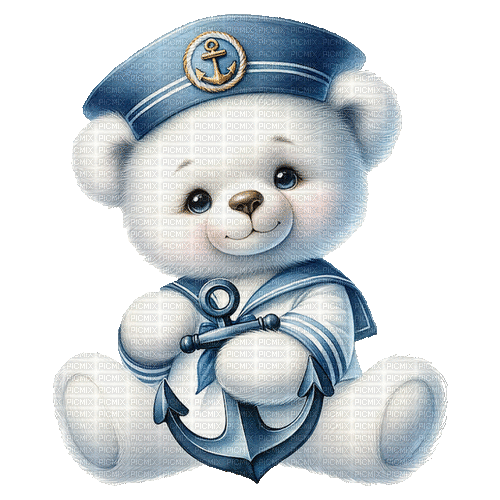 ♡§m3§♡ kawaii coastal teddy  blue animated - 免费动画 GIF